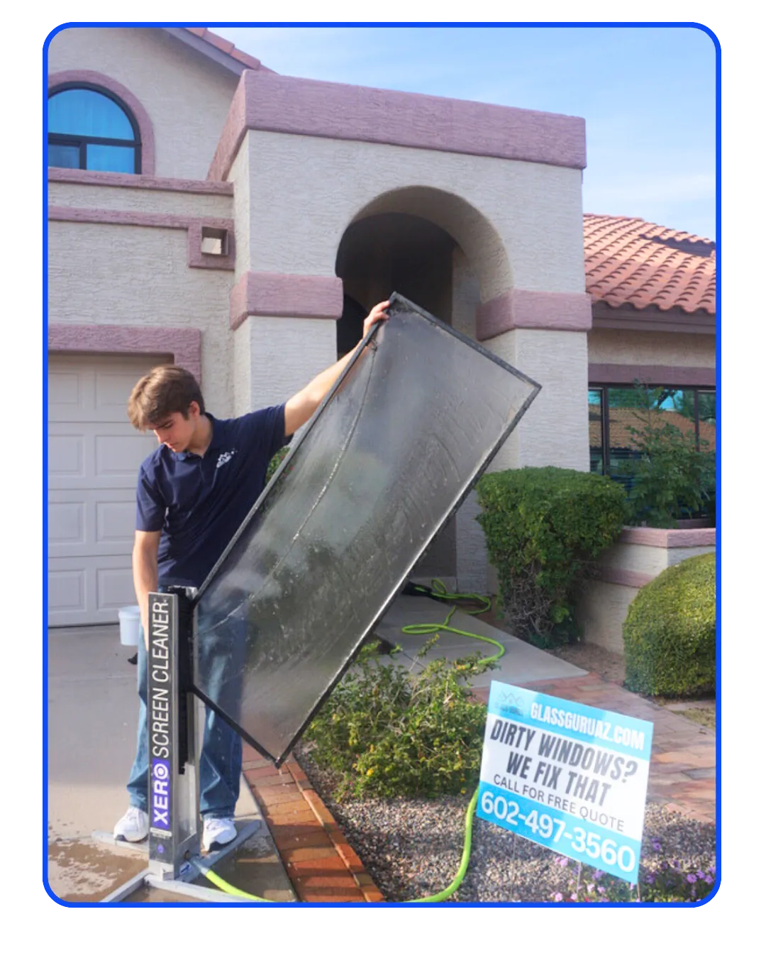 Window screen cleaning service by Glass Gurus